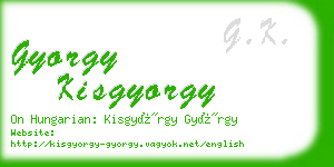 gyorgy kisgyorgy business card